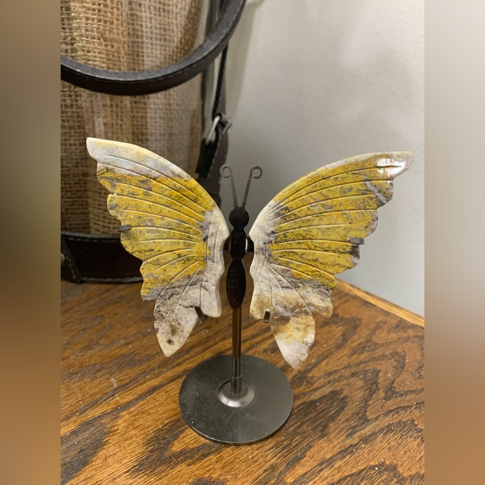 Mexican crazy lace butterfly wings on stand small